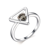 Серебряное кольцо с фианитом и бриллиантом