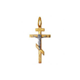 Золотая православная подвеска крестик