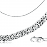 Серебряная цепочка с плетением панцирное двойное