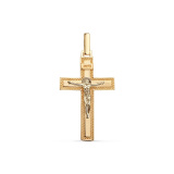 Золотая католическая подвеска крестик