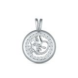 Серебряная подвеска со знаком зодиака «скорпион» с фианитом
