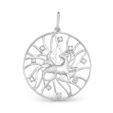 Серебряная подвеска со знаком зодиака «Козерог» с фианитом