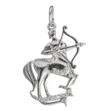 Серебряная подвеска со знаком зодиака «Стрелец» с фианитом