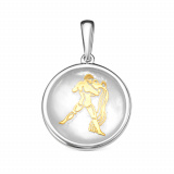 Серебряная подвеска со знаком зодиака «Водолей» с перламутром