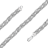 Серебряная цепочка с плетением косичка