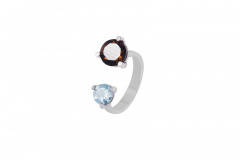 Серебряное кольцо с микс камнем