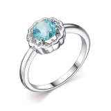 Серебряное кольцо с голубым топазом