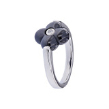 Серебряное кольцо с керамиком и фианитом