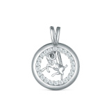 Серебряная подвеска со знаком зодиака «овен» с фианитом