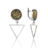 Серебряные серьги с янтарём
