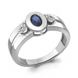Серебряное кольцо с нано-сапфиром