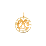 Золотая подвеска со знаком зодиака «близнецы»