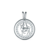 Серебряная подвеска со знаком зодиака «телец» с фианитом